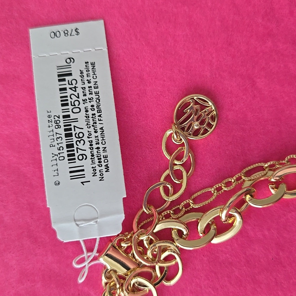 Lilly Pulitzer Via Flora Gold Floral Statement Necklace - Picture 3 of 5